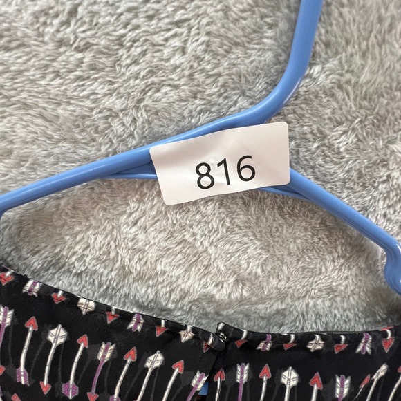 BCBG MAXAZRIA Black Arrow Print Size 6 Mini Dress Whimsigoth Skater Boho Chic - Picture 14 of 14